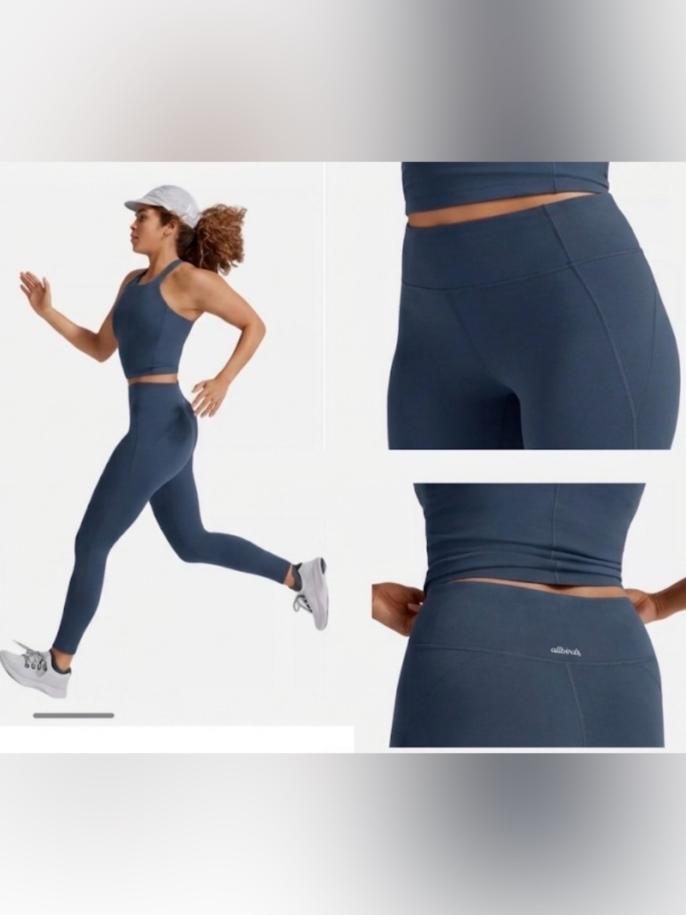 Allbirds Women’s Leggings Medium Merino Wool Blend Slate Blue Workout